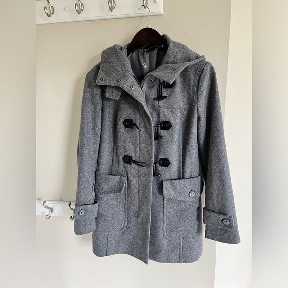 United Colors Of Benetton Jackets & Blazers - United Colors of Benetton Wool Blend Stadium Cloth Toggle Detail Peacoat